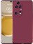 Huawei P50 Pro Kılıf Kamera Korumalı Premier Mat Silikon + Full Ekran Koruyucu Mürdüm 1