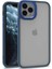 Casestreet Apple iPhone 12 Pro Kılıf Flora Sert Silikon Arkası Cam Şeffaf Lacivert 1