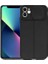 Casestreet Apple iPhone 11 Kılıf Kamera Sürgülü Deri Dokulu Mat Silikon+Nano Glass Koruyucu Siyah 1