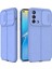 Oppo A74 4g Kılıf Kamera Sürgülü Deri Dokulu Mat Silikon Mor 1