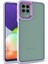 Samsung Galaxy M32 4g Kılıf Flora Sert Silikon Arkası Cam Şeffaf Mor 1