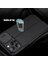 Apple iPhone 12 Pro Max Kılıf Kamera Sürgülü Deri Dokulu Mat Silikon+Nano Glass Koruyucu Lacivert 3