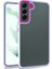 Samsung Galaxy S22 Plus Flora Sert Silikon Arkası Cam Şeffaf Mor 1