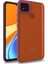 Xiaomi Redmi 9c Kılıf Flora Sert Silikon Arkası Cam Şeffaf Kırmızı 1