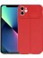 Apple iPhone 11 Kılıf Kamera Sürgülü Deri Dokulu Mat Silikon+Nano Glass Koruyucu Kırmızı 1