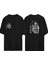 Ünisex Kuru Kafa Baskılı Siyah Oversize Tshirt 1