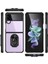 Samsung Galaxy Z Flip 3 Tam Korumalı Yüzüklü Renkli Kenarlı Manyetik Mola Kılıf 2