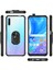Huawei P Smart Pro Tam Korumalı Yüzüklü Renkli Kenarlı Manyetik Mola Kılıf Ekran Koruyucu 3