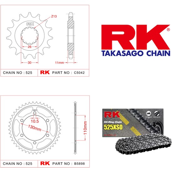 RK Yamaha Mt 09 Rk X Ring Zincir Dişli Set 525 Xso 16 45T Fiyatı