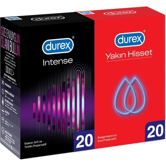 Durex Intense 20’li + Durex Yakın Hisset 20’li Prezervatif