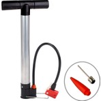 Knitex Bisiklet Motosiklet Pompa Lastik Hava Şişirme Pompası + Top Iğnesi + Bot Şişirme Aparatı Çift Başlık