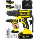 Rebellisch Germany 68 V 10 Ah Great Tool Series Darbeli Metal Şanzıman Çift Akülü Vidalama Matkap + 27 Parça Setli