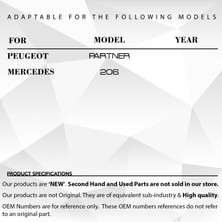 DNC Auto Part Peugeot Partner, Mercedes 206 Için Airbag Şerit (Soketli)