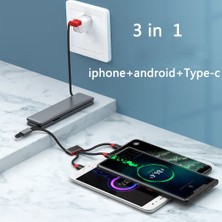 Oatsbasf Ios ve Android Için 3'ü 1 Arada USB Veri-Şarj Kablosu (Yurt Dışından)