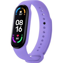 Furenfa Xiaomi Mi Band 5/6 Uyumlu Mijobs Silikon Kordon Kayış Antialerjik Lila