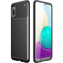 Kvy Samsung Galaxy A02 Karbon Görünüm Negro Silikon Kılıf Ekran Koruyucu