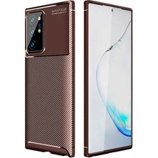 Kvy Samsung Galaxy Note 20 Ultra Karbon Görünüm Negro Silikon Kılıf Ekran Koruyucu