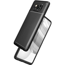 Kvy Xiaomi Poco X3 Pro Karbon Görünüm Negro Silikon Kılıf Ekran Koruyucu