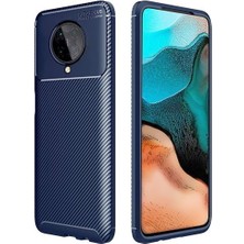 Kvy Xiaomi Redmi K30 Pro Karbon Görünüm Negro Silikon Kılıf Ekran Koruyucu