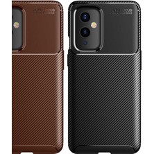 Kvy One Plus 9 Karbon Görünüm Negro Silikon Kılıf Kırılmaz Ekran Koruyucu