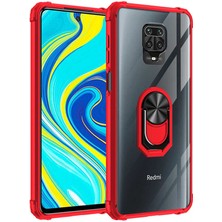 Kvy Xiaomi Redmi Note 9s Tam Korumalı Yüzüklü Renkli Kenarlı Manyetik Mola Kılıf Kırılmaz Ekran Koruyucu