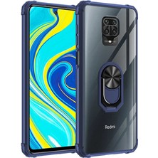 Kvy Xiaomi Redmi Note 9s Tam Korumalı Yüzüklü Renkli Kenarlı Manyetik Mola Kılıf Ekran Koruyucu