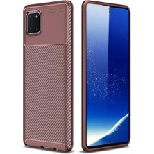 Kvy Samsung Galaxy Note 10 Lite Karbon Görünüm Negro Silikon Kılıf Ekran Koruyucu