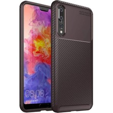 Kvy Huawei P20 Pro Karbon Görünüm Negro Silikon Kılıf Ekran Koruyucu