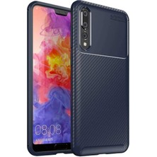 Kvy Huawei P20 Pro Karbon Görünüm Negro Silikon Kılıf Ekran Koruyucu