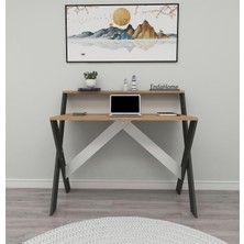 Enda Home X Ayaklı Raflı Ders Çalışma Masası 50x90 cm Çam - Antrasit