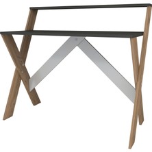 Enda Home X Ayaklı Raflı Ders Çalışma Masası 50x90 cm Antrasit - Çam