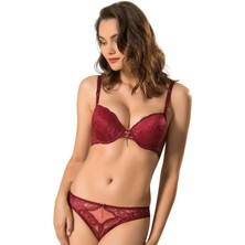 Le Jardin 5040-B Destekli-Balenli Slikonlu Taşlı Sütyen Takımı