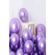 Bal10 Dünyası Krom Metalik Mor Balon 20 Adet