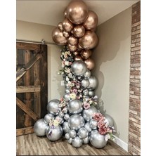 Bal10 Dünyası Krom Gold ve Krom Gümüş Balon Zinciri 100 Adet