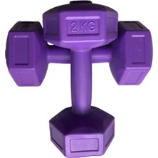 Body GYM 2 kg x 2 Adet Dambıl Vinyl Kaplı Dumbell Ağırlık - Mor