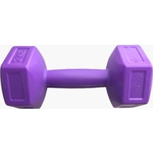 Body GYM 2 kg x 2 Adet Dambıl Vinyl Kaplı Dumbell Ağırlık - Mor