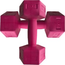 Body GYM 1 kg x 2 Adet Dambıl Vinyl Kaplı Dumbell Ağırlık-Pembe