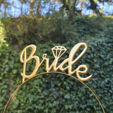 Kelebek Oyuncak Bride Tek Taş Metal Bekarlığa Veda Partisi Taç - Gold