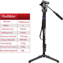 Deyatech Kingjoy Vt 1510 MP208F Set Profesyonel Monopod Seti 1745CM