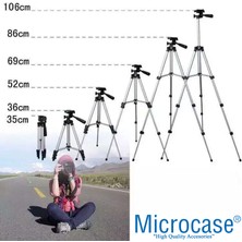 Microcase 3110 3 Ayak Kamera Tripodu 106 Cm+Döner Başlık Telefon Tutucu+Bluetooth Kumanda - AL2918