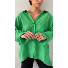 Comstarmoda Kadın Owersize Uzun Basic Gömlek