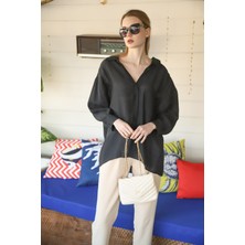 Comstarmoda Kadın Owersize Uzun Basic Gömlek