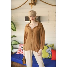 Comstarmoda Kadın Owersize Uzun Basic Gömlek