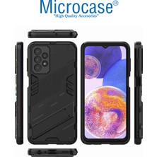 Microcase Samsung Galaxy A23 Matrix Serisi Armor Standlı Perfect Koruma Kılıf -Siyah