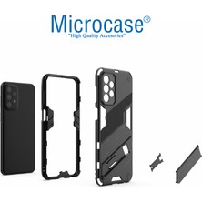 Microcase Samsung Galaxy A23 Matrix Serisi Armor Standlı Perfect Koruma Kılıf -Siyah