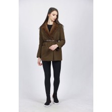 Sansar Kadın Oversize Haki Blazer Ceket