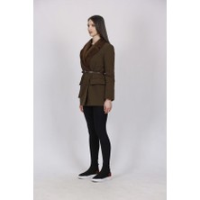 Sansar Kadın Oversize Haki Blazer Ceket