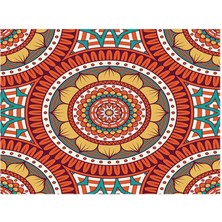 Binduo Dikdörtgen Dijital Baskılı Masa Örtüsü Dekor Bohemian Yuvarlak Kırmızı Bohemia Yuvarlak Kırmızı( Yurt Dışından )