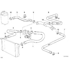 Heropar Bmw E38 ve E39 Uyumlu M60 ve M62 Motor Su Hortumu 11531741409