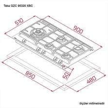 Teka Gzc 95320 xbc Ankastre Ocak Siyah Cam - Doğalgazlı